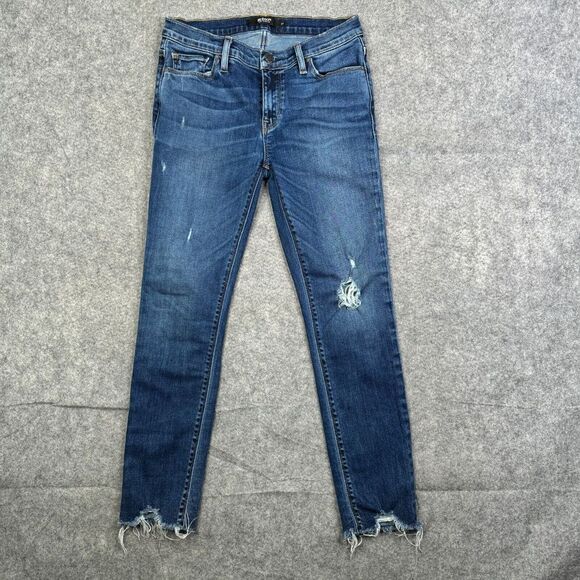 Hudson Denim - Hudson Jeans Womens Size 27 Tally Skinny Dark Wash Stretch Fray Hem